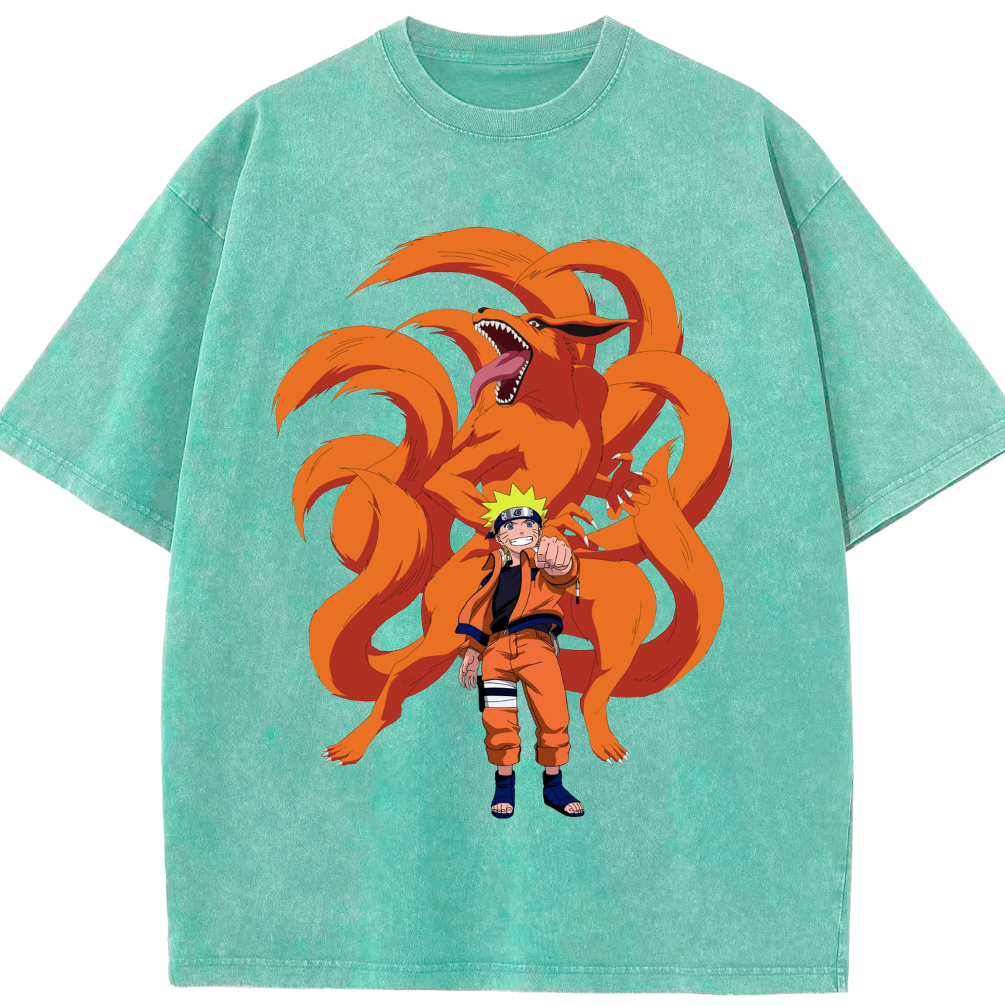 （画像用） NARUTO -ナルト- うずまき ナルト Uzumaki Naruto 綿100% ヴィンテージ風 半袖Tシャツ（フロントプリント）